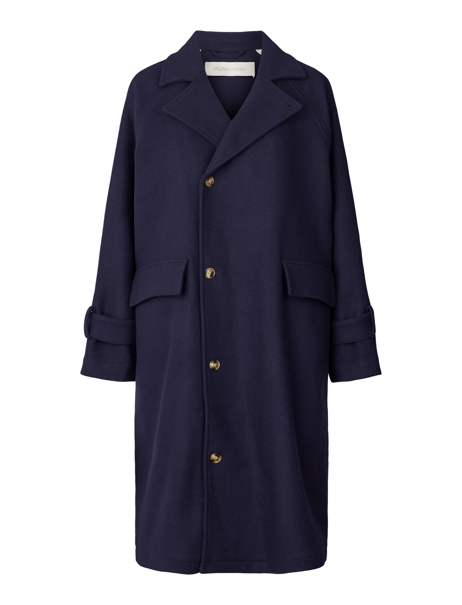 JOHANNE WOOL COAT - NAVY – Studio Feder