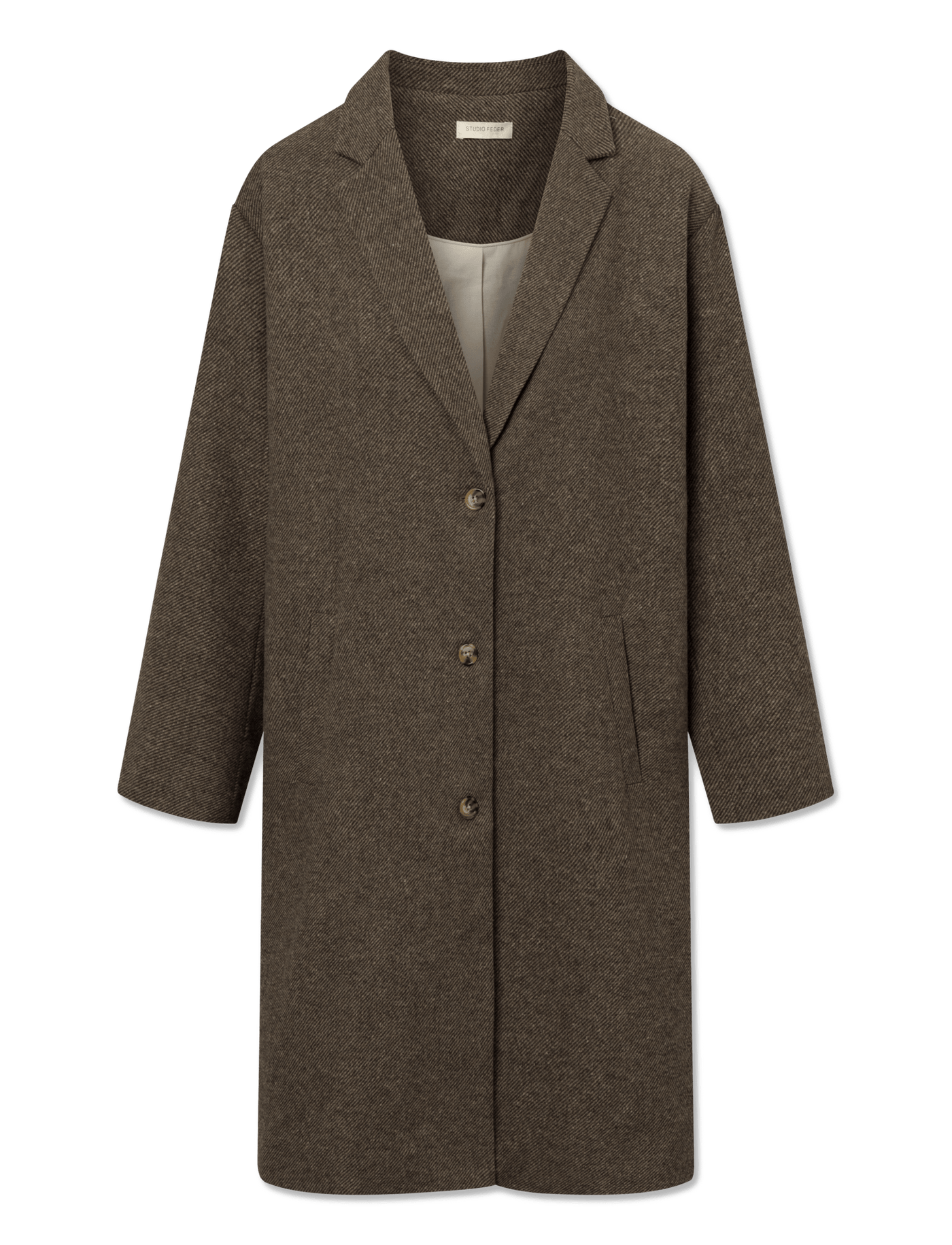 Carmina Coat - BROWN HERRINGBONE