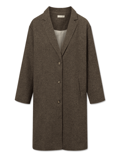 Carmina Coat - BROWN HERRINGBONE