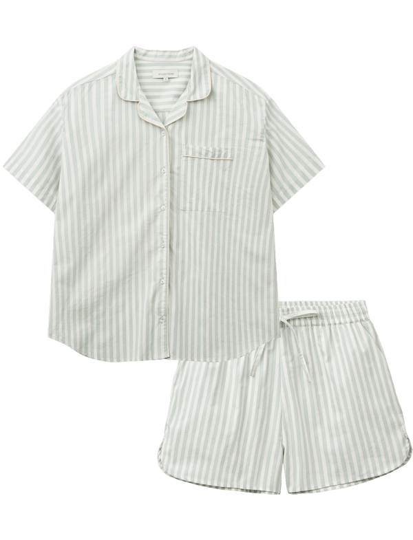 ESTHER PYJAMAS - SOFT MINT STRIPE