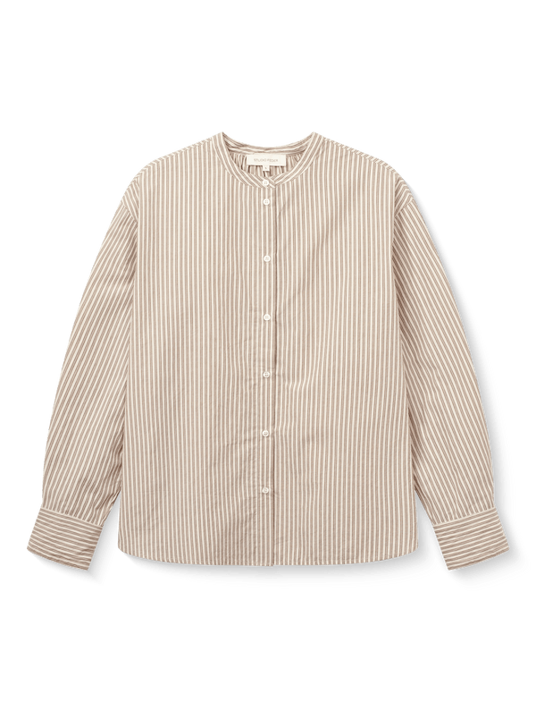 ISOLDE SKJORTE - BROWN BEACH STRIPE