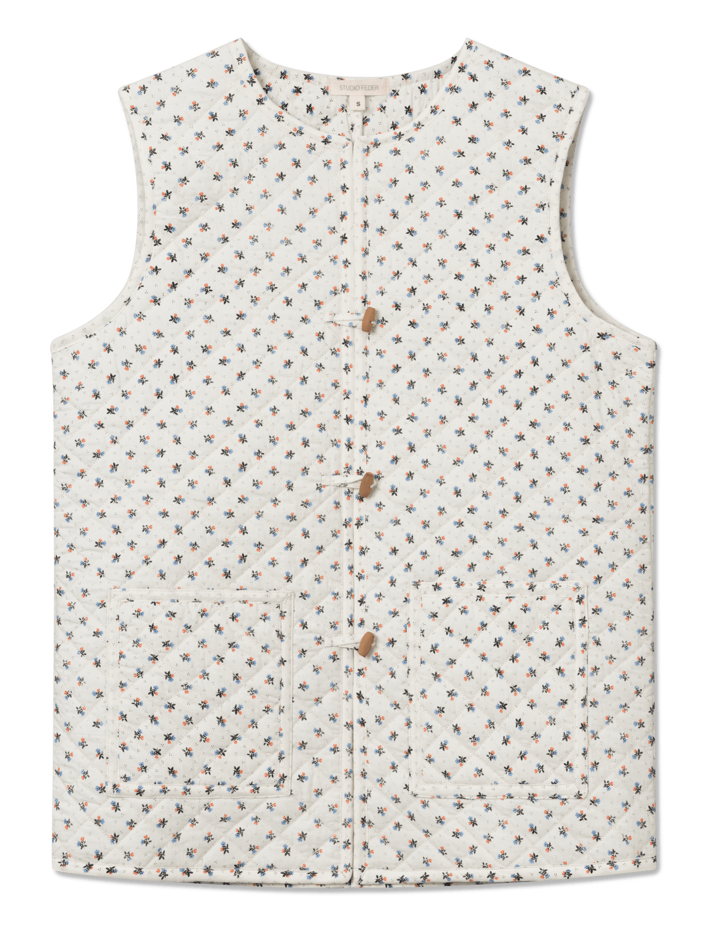 Lulu Quilted Vest - SCARLET ECRU