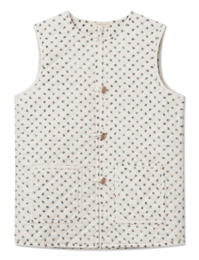 Lulu Quilted Vest - SCARLET ECRU