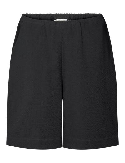 NORAH SHORTS - SEERSUCKER - BLACK