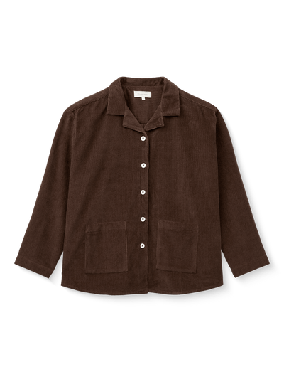 SILJA FLØJLSSKJORTE - DARK BROWN