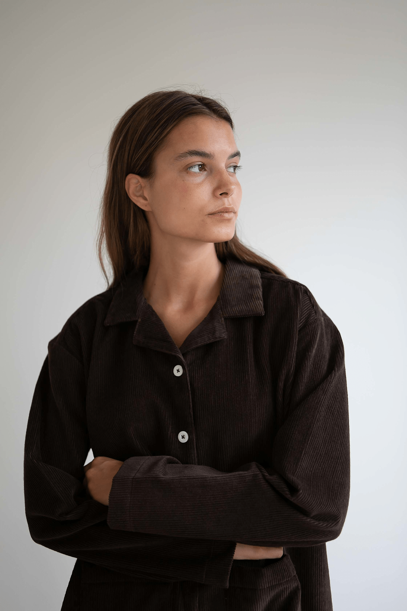 SILJA FLØJLSSKJORTE - DARK BROWN