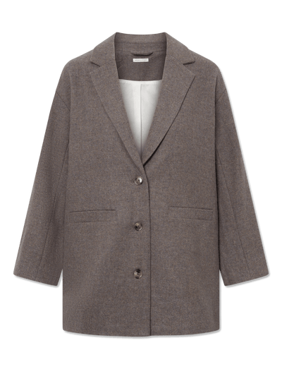 Luis wool blazer - BROWN MELANGE