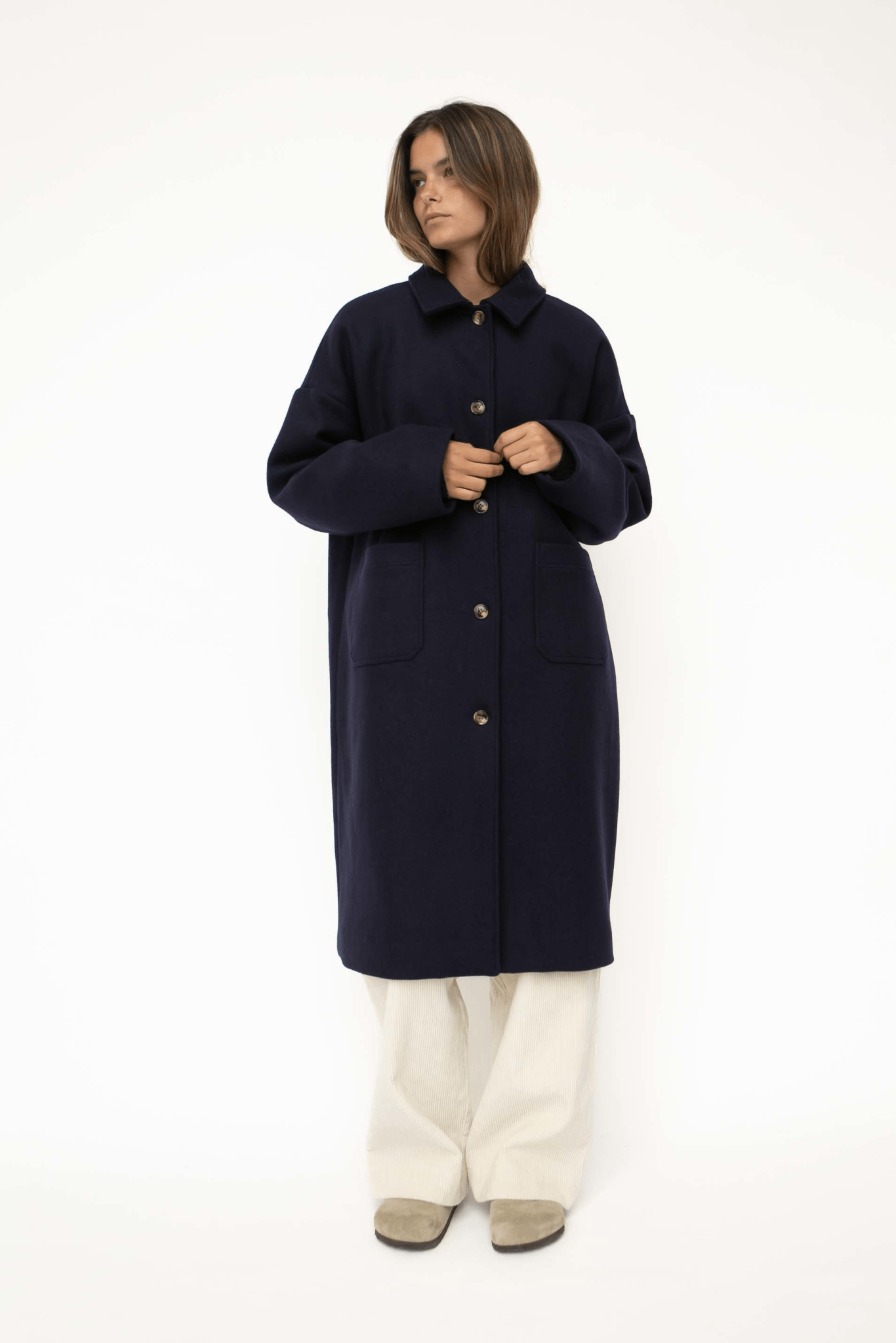 Felix wool coat - NAVY