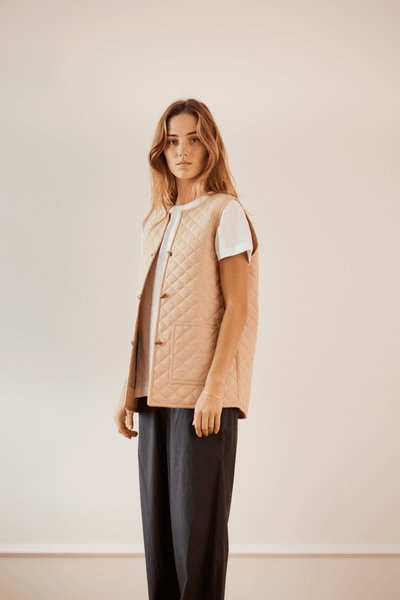 Lulu Quilted Vest - SOFT ROSE