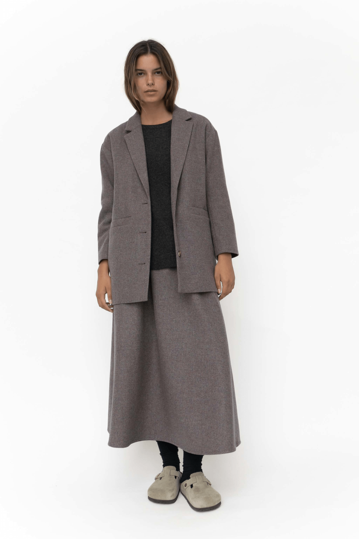 Luis wool blazer - BROWN MELANGE