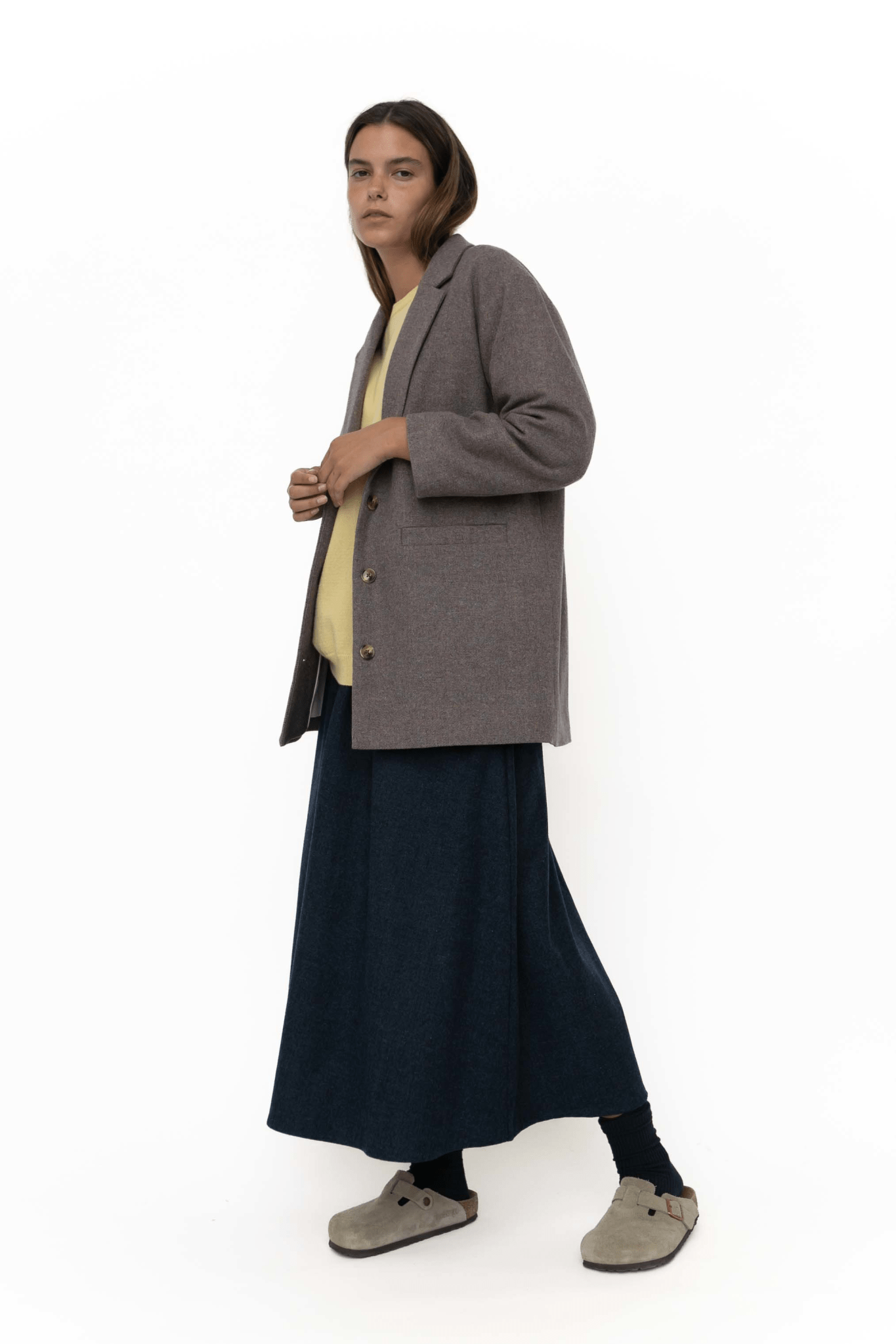 Agnes wool skirt - NAVY