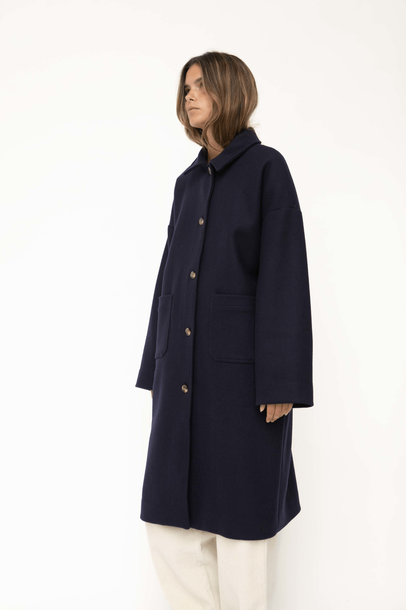 Felix wool coat - NAVY