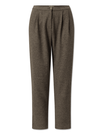 Gudrun Trousers - BROWN HERRINGBONE