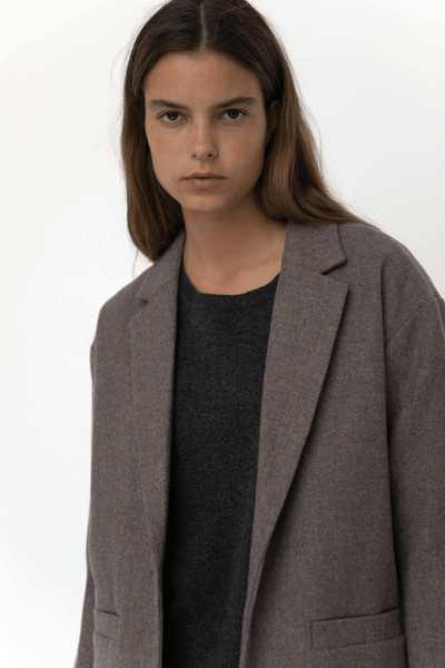 Luis wool blazer - BROWN MELANGE