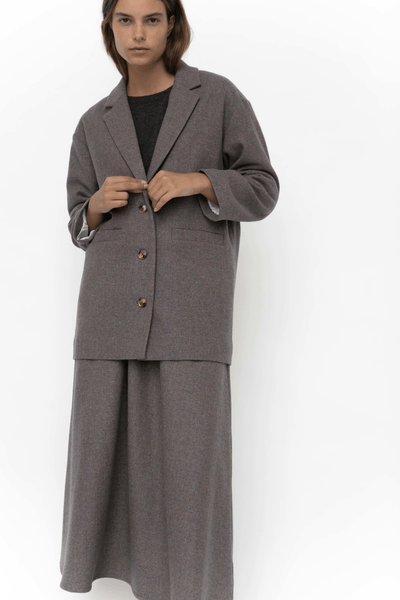 Luis wool blazer - BROWN MELANGE